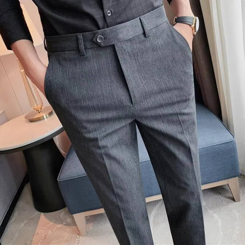 Men'S Style Formal Wear - Boutique สวมใส่อย่างเป็นทางการชุดกางเกงผู้ชายลายชุดแต่งงานกางเกงคุณภาพสูงชายสไตล์อังกฤษ Slim ชุดสูทธุรกิจกางเกง 42