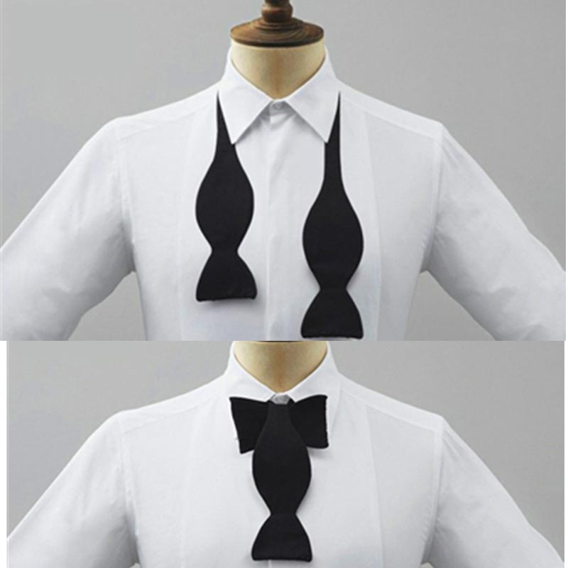 Men'S Style Formal Wear - โบว์ไทผูกสำเร็จรูปสำหรับผู้ชาย ปรับได้ สีดำ สีขาว สีพื้น เรียบหรู
