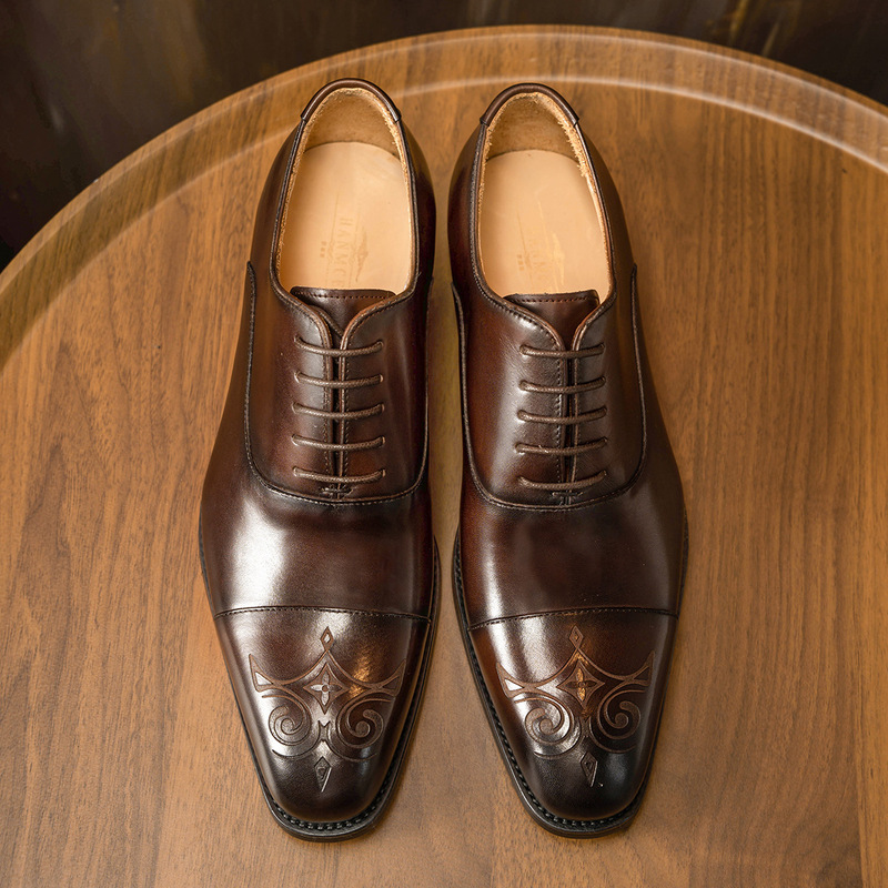 Men'S Style Formal Wear - รองเท้าผู้ชายแบบแกะสลักสามข้อต่อ, ชุดทำงานแบบเป็นทางการ, รองเท้าหนังสไตล์อังกฤษสำหรับผู้ชาย