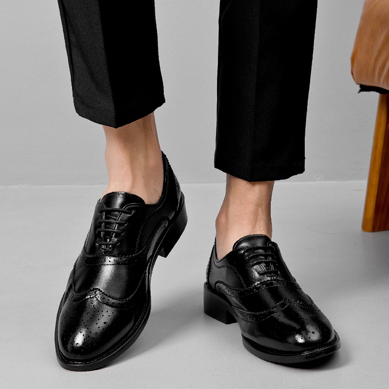 Men'S Style Formal Wear - รองเท้าหนังทรงคลาสสิกสำหรับผู้ชาย สวมใส่สบาย ระบายอากาศได้ดี กันลื่น เหมาะสำหรับใส่ทำงาน แต่งกายทางการ