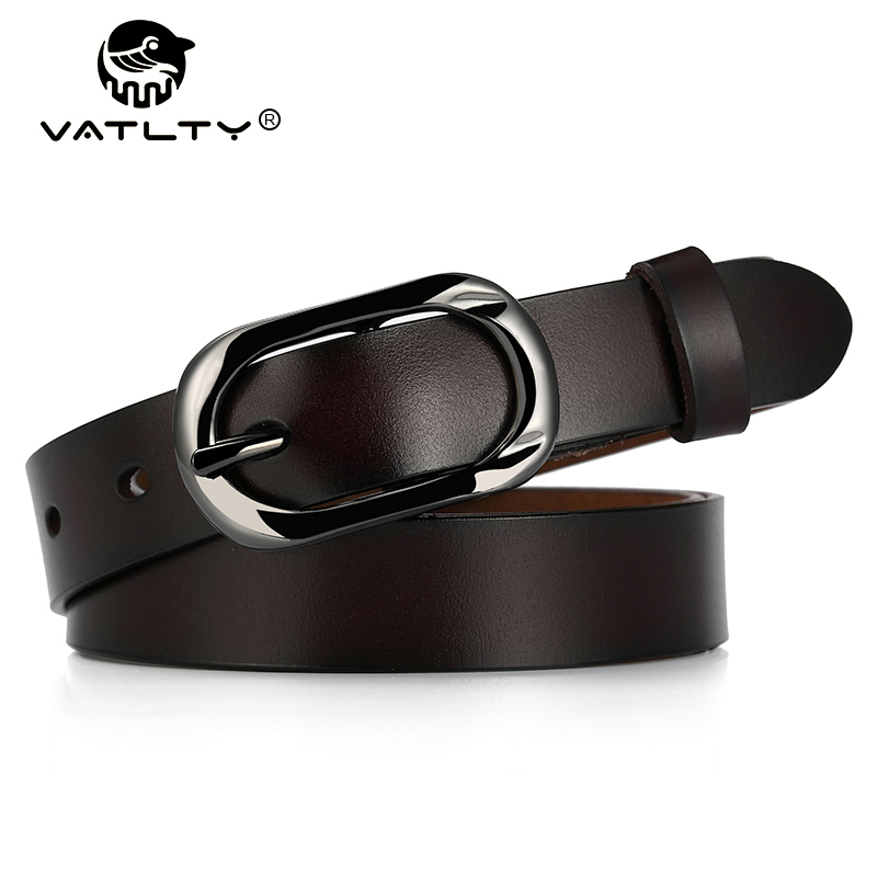 Formal Belt Leather Thin - VATLTY 95 ซม.-115 ซม.เข็มขัดหนังหญิงโลหะหัวเข็มขัดหนังวัวธรรมชาติ 2.3 ซม.เข็มขัดผู้หญิงสีน้ําตาลเข็มขัดกางเกงยีนส์เข็มขัด