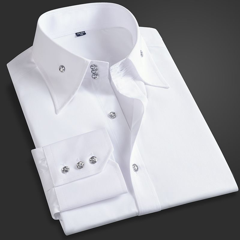 Men'S Style Formal Wear - ฤดูใบไม้ผลิฤดูใบไม้ร่วงผู้ชายเสื้อเชิ้ตผู้บริหารเกาหลีพอดี,กดถาวรสวมใส่อย่างเป็นทางการ, ระบายอากาศบางแขนยาวธุรกิจสบายๆ