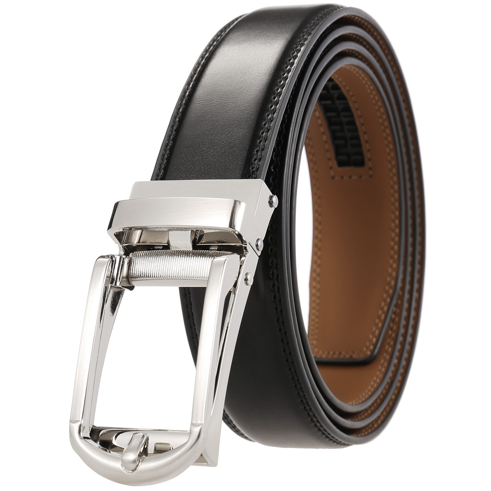 Formal Belt Leather Thin - 3-3.1 ซม.ความกว้าง Cowskin หนังอัตโนมัติเข็มขัด Comfort อย่างเป็นทางการเข็มขัดคลิกหัวเข็มขัดปรับเข็มขัดบุรุษ