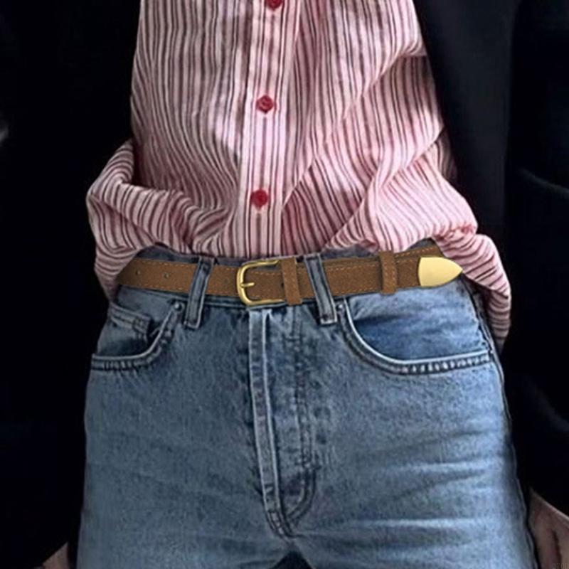 Formal Belt Leather Thin - เข็มขัดหนังบางพร้อมหัวเข็มขัดเรียบง่ายเข็มขัดผอมสำหรับหญิงสาวแฟชั่นสายรัดเอวสำหรับกางเกงเอวอย่างเป็นทางการ Decors