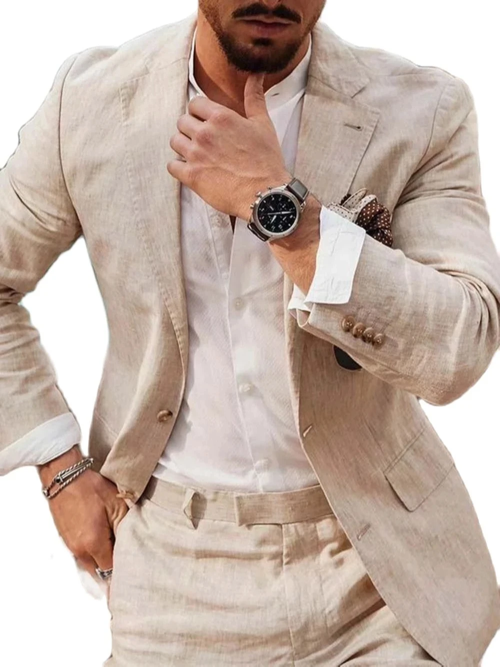ชุดสูทผ้าลินินสำหรับธุรกิจชายห - Men Formal Wear Jacket บทวิจารณ์และราคา
