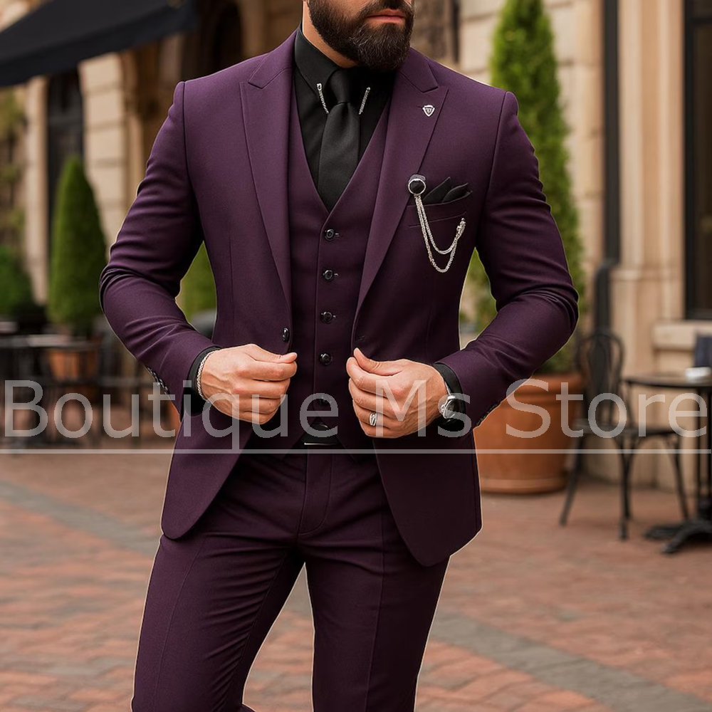 ชุดสูทผู้ชาย 3 ชิ้น แบบกระดุมแ - Men Formal Wear Jacket บทวิจารณ์และราคา