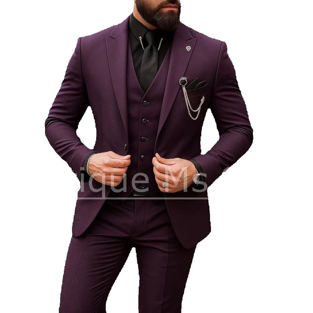ชุดสูทผู้ชาย 3 ชิ้น แบบกระดุมแ - Men Formal Wear Jacket บทวิจารณ์และราคา
