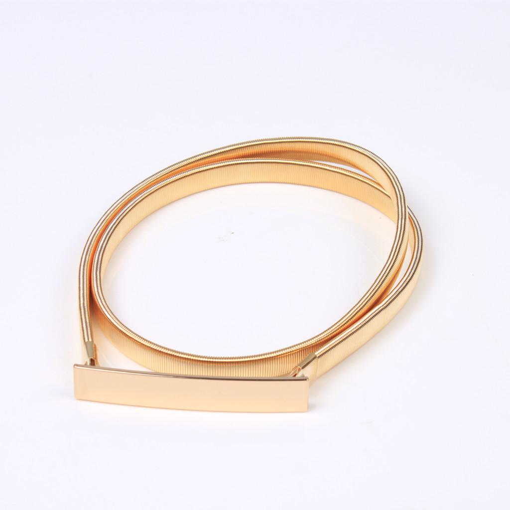 เข็มขัดเอวแบบยืดหยุ่นสีทอง สาย - Formal Belt Leather Thin บทวิจารณ์และราคา
