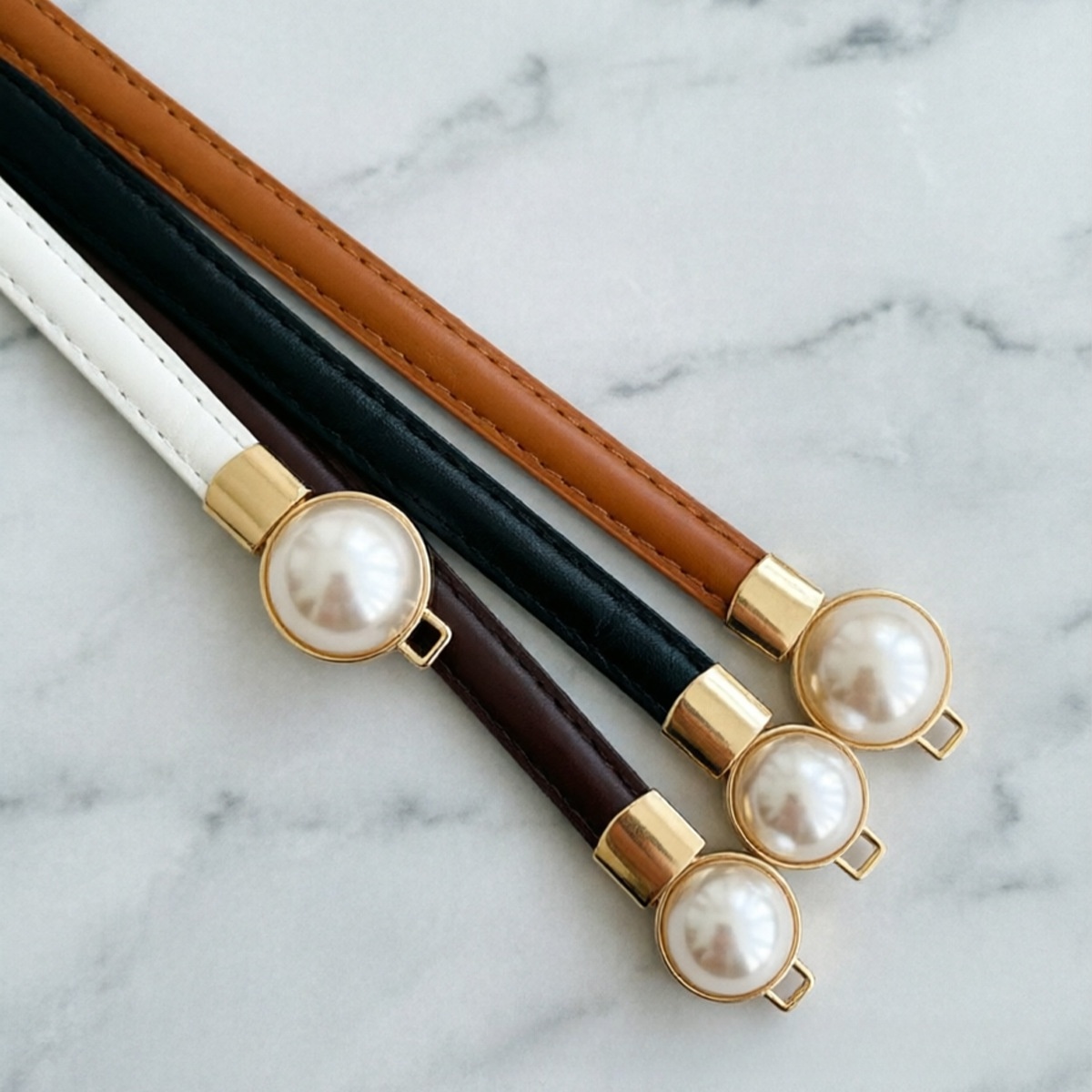 เข็มขัดเอวหนัง PU บางสำหรับผู้ - Formal Belt Leather Thin บทวิจารณ์และราคา