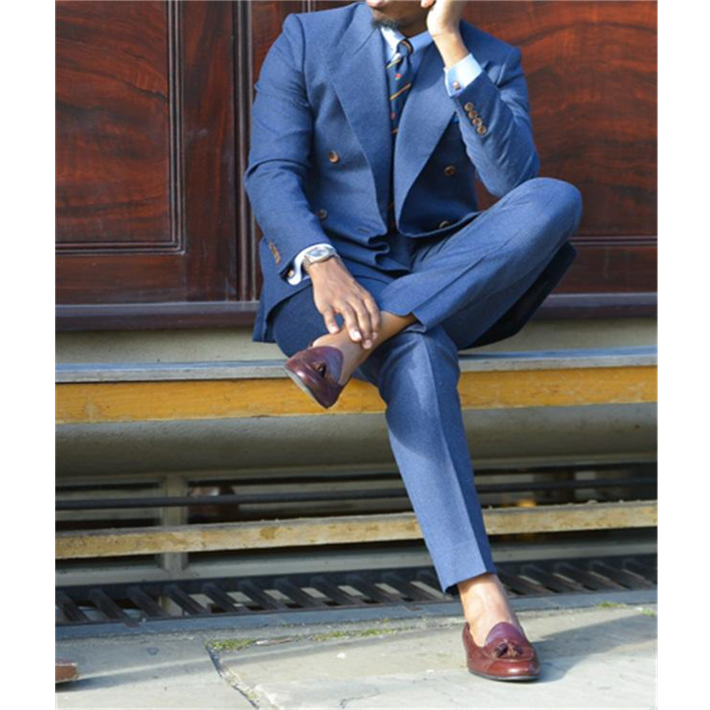 สีน้ำเงินเข้มอย่างเป็นทางการบุ - Men Formal Wear Jacket บทวิจารณ์และราคา