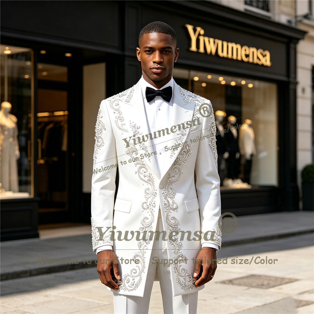 ชุดสูทผู้ชายประดับคริสตัลทำมือ - Men Formal Wear Jacket บทวิจารณ์และราคา
