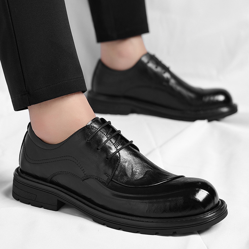 รองเท้าหนังแท้สีน้ำตาลขัดเงา แ - Men'S Formal Party Wear Shoes บทวิจารณ์และราคา