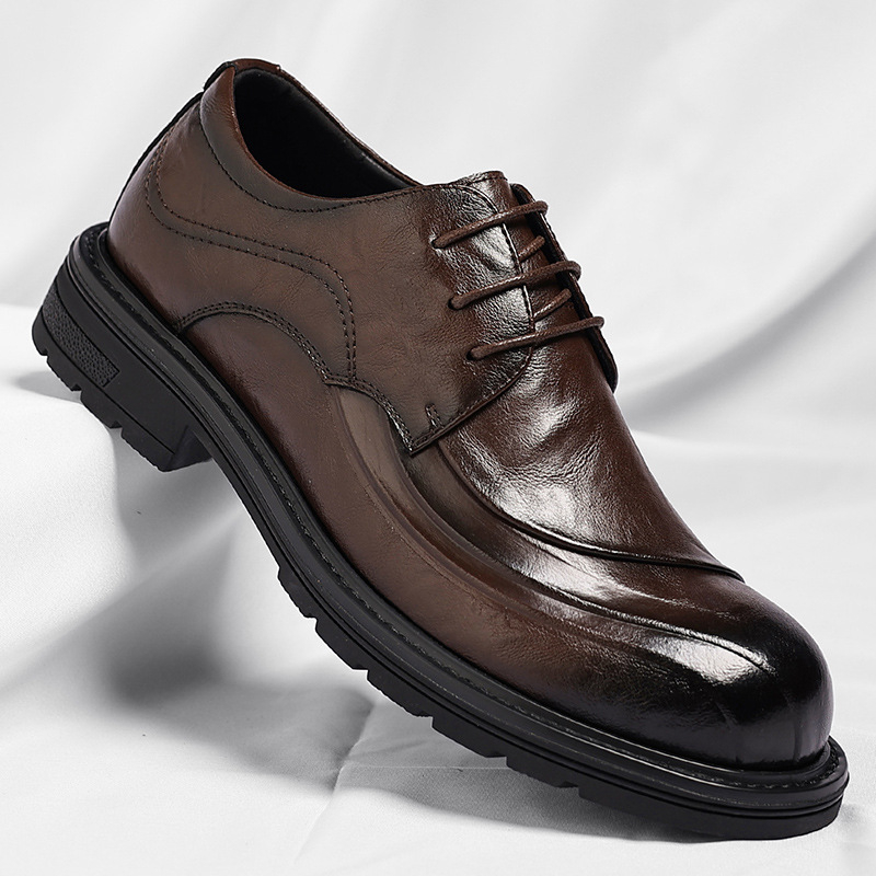รองเท้าหนังแท้สีน้ำตาลขัดเงา แ - Men'S Formal Party Wear Shoes บทวิจารณ์และราคา
