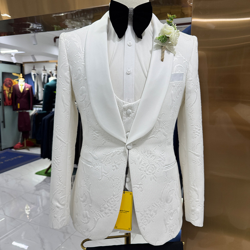 ชุดสูทแต่งงานผู้ชาย สีขาว 3 ชิ - Men Formal Wear Jacket บทวิจารณ์และราคา