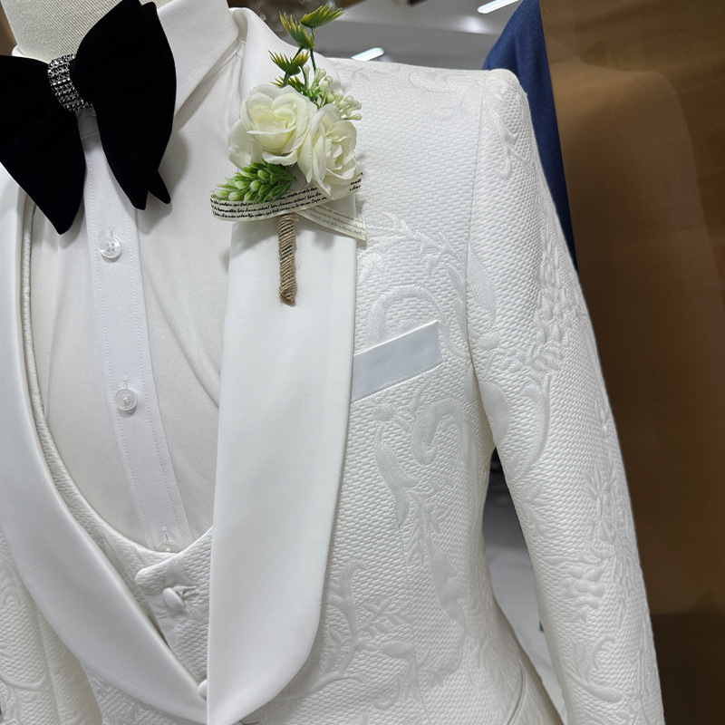 ชุดสูทแต่งงานผู้ชาย สีขาว 3 ชิ - Men Formal Wear Jacket บทวิจารณ์และราคา