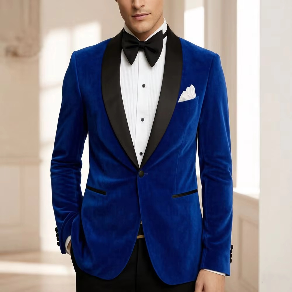 เสื้อเบลเซอร์กำมะหยี่ผู้ชายทรง - Formal Men Party Wear Jacket บทวิจารณ์และราคา
