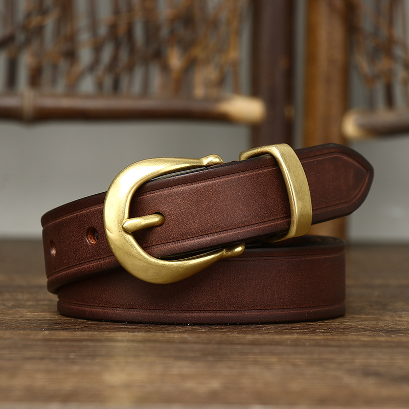 เข็มขัดหนังวัวแท้สำหรับผู้หญิง - Formal Belt Leather Thin บทวิจารณ์และราคา