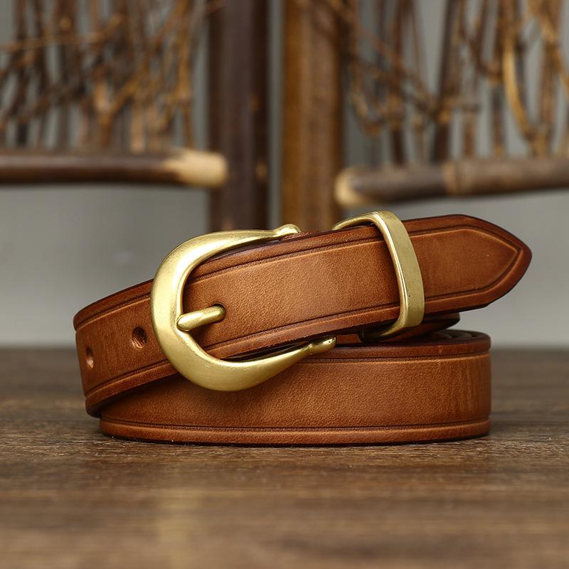เข็มขัดหนังวัวแท้สำหรับผู้หญิง - Formal Belt Leather Thin บทวิจารณ์และราคา