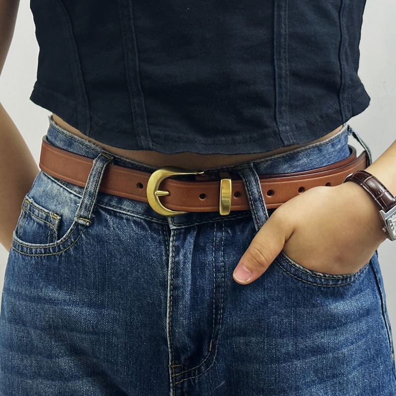 เข็มขัดหนังวัวแท้สำหรับผู้หญิง - Formal Belt Leather Thin บทวิจารณ์และราคา