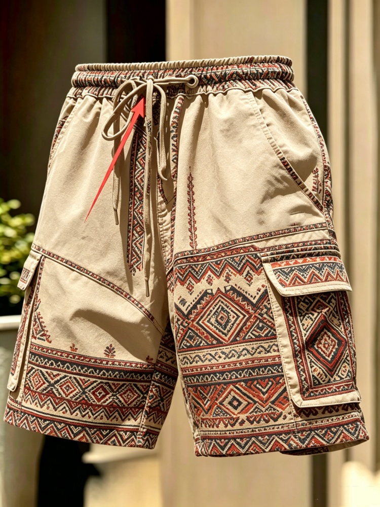 กางเกงขาสั้นคาร์โก้ผู้ชายสีกาก - Men'S Ethnic & Formal Designer Wear Studio S บทวิจารณ์และราคา