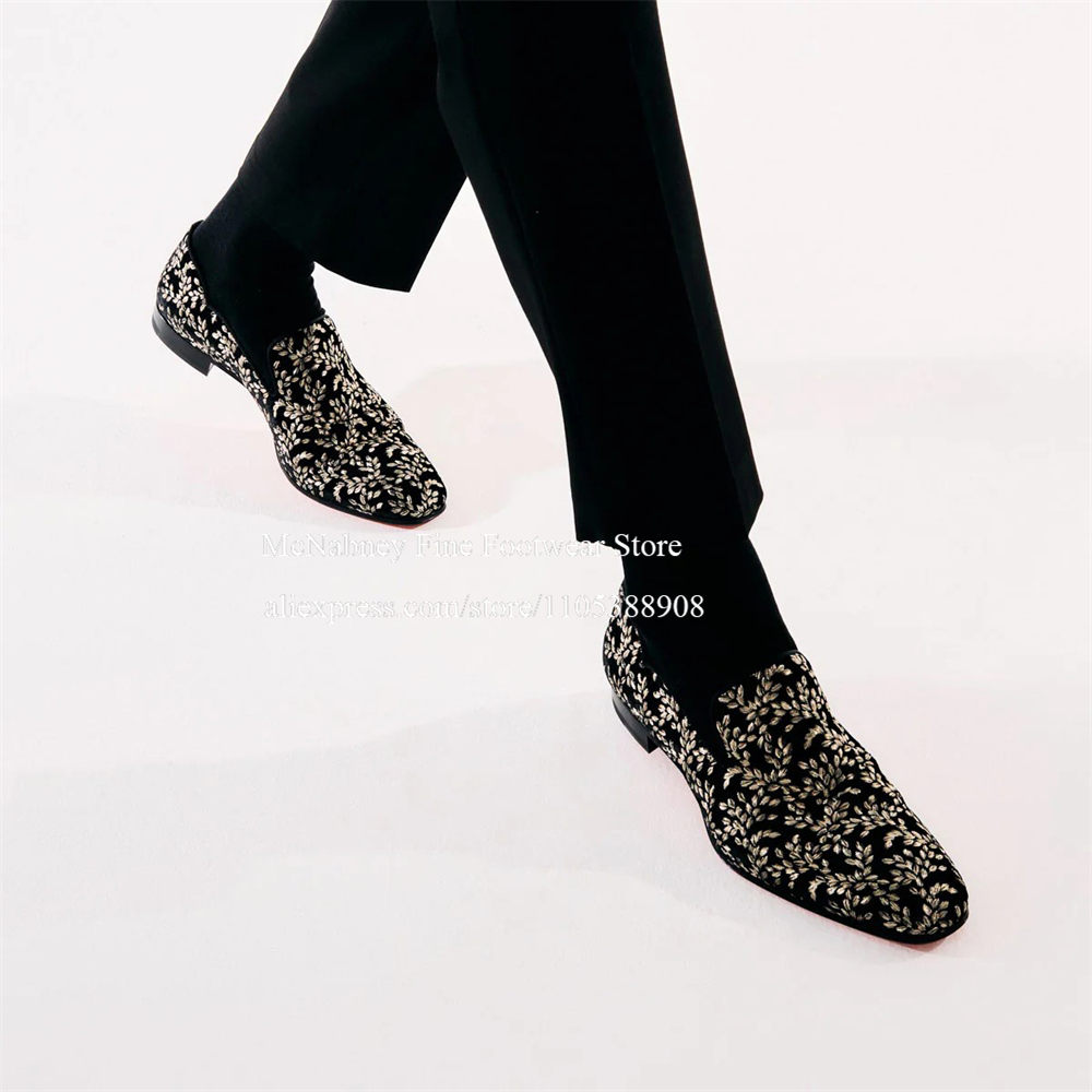 รองเท้าโลฟเฟอร์ผ้ากำมะหยี่สีดำ - Men'S Formal Party Wear Shoes บทวิจารณ์และราคา