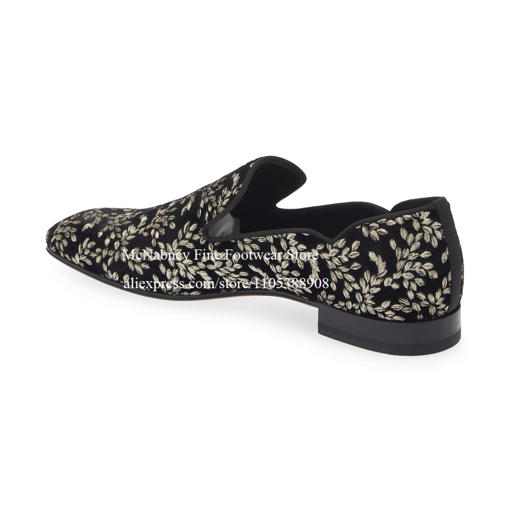 รองเท้าโลฟเฟอร์ผ้ากำมะหยี่สีดำ - Men'S Formal Party Wear Shoes บทวิจารณ์และราคา