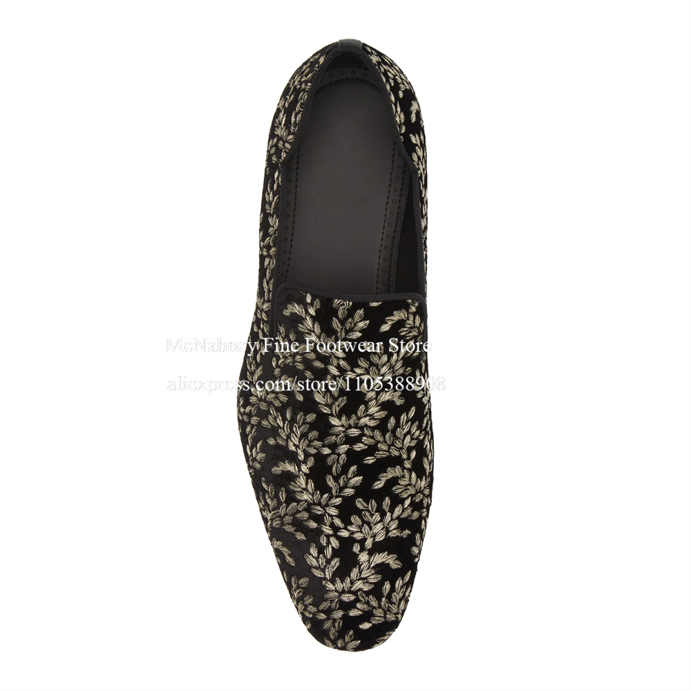 รองเท้าโลฟเฟอร์ผ้ากำมะหยี่สีดำ - Men'S Formal Party Wear Shoes บทวิจารณ์และราคา