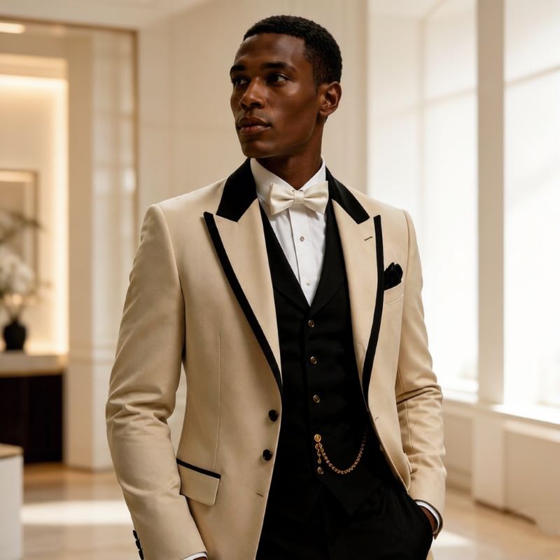 ชุดสูทแต่งงานสำหรับผู้ชาย 3 ชิ - Men Formal Wear Jacket บทวิจารณ์และราคา