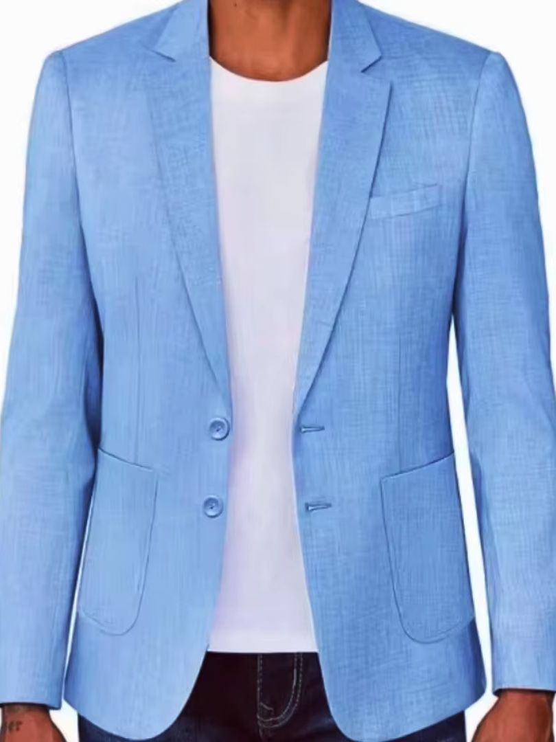 เสื้อเบลเซอร์ผ้าลินินสีเบจ/น้ำ - Formal Men Party Wear Jacket บทวิจารณ์และราคา