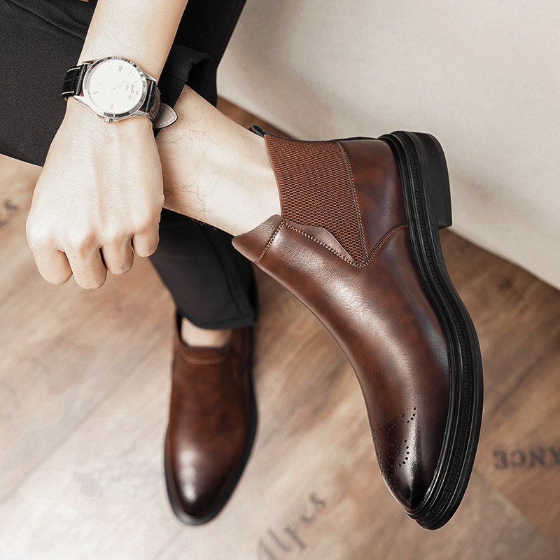 รองเท้าหนังหุ้มข้อสูงเป็นรองเท - Men'S Style Formal Wear บทวิจารณ์และราคา
