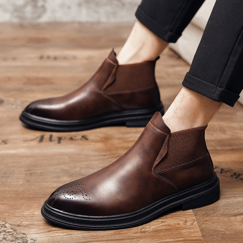 รองเท้าหนังหุ้มข้อสูงเป็นรองเท - Men'S Style Formal Wear บทวิจารณ์และราคา