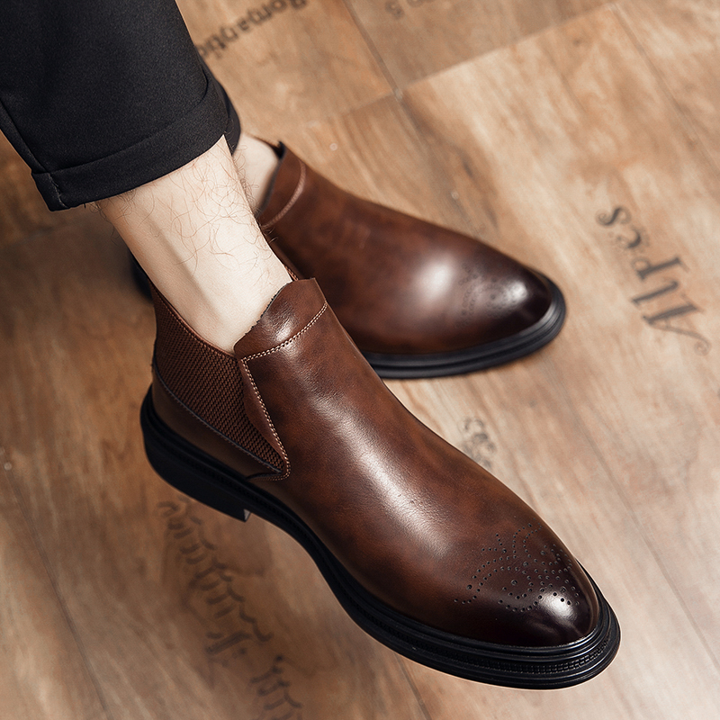 รองเท้าหนังหุ้มข้อสูงเป็นรองเท - Men'S Style Formal Wear บทวิจารณ์และราคา