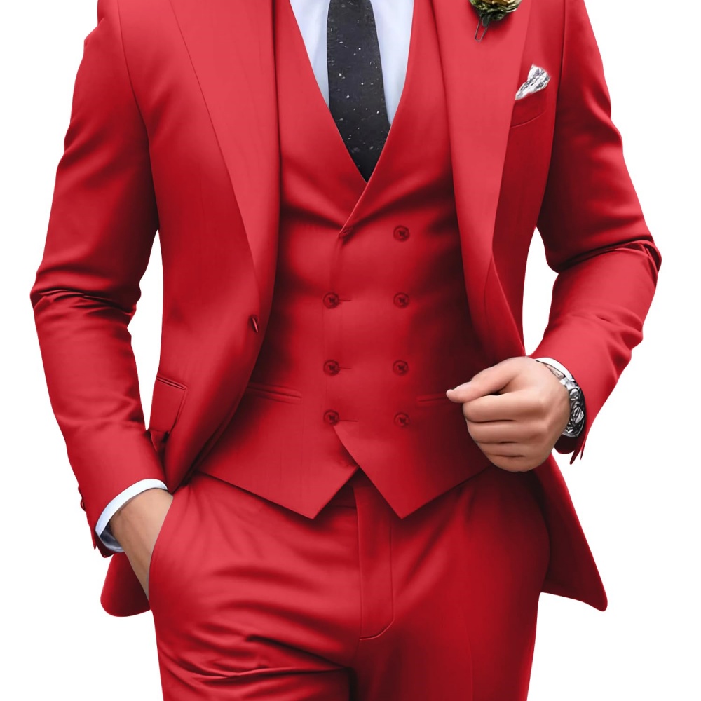 ชุดสูทผู้ชายสีพื้น 3 ชิ้น สำหร - Men Formal Wear Jacket บทวิจารณ์และราคา