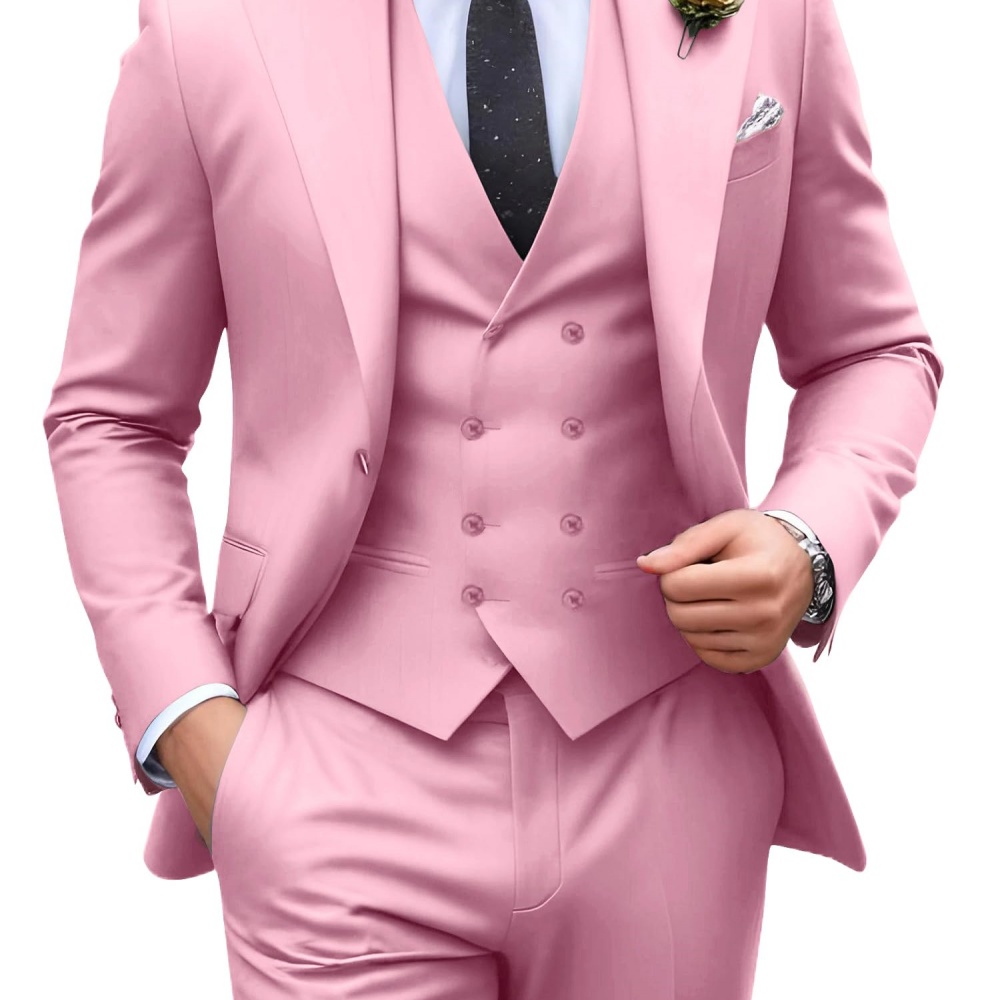 ชุดสูทผู้ชายสีพื้น 3 ชิ้น สำหร - Men Formal Wear Jacket บทวิจารณ์และราคา