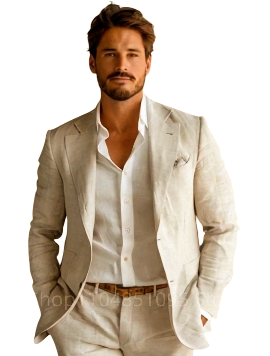เสื้อเบลเซอร์ผ้าลินินสีน้ำเงิน - Formal Men Party Wear Jacket บทวิจารณ์และราคา