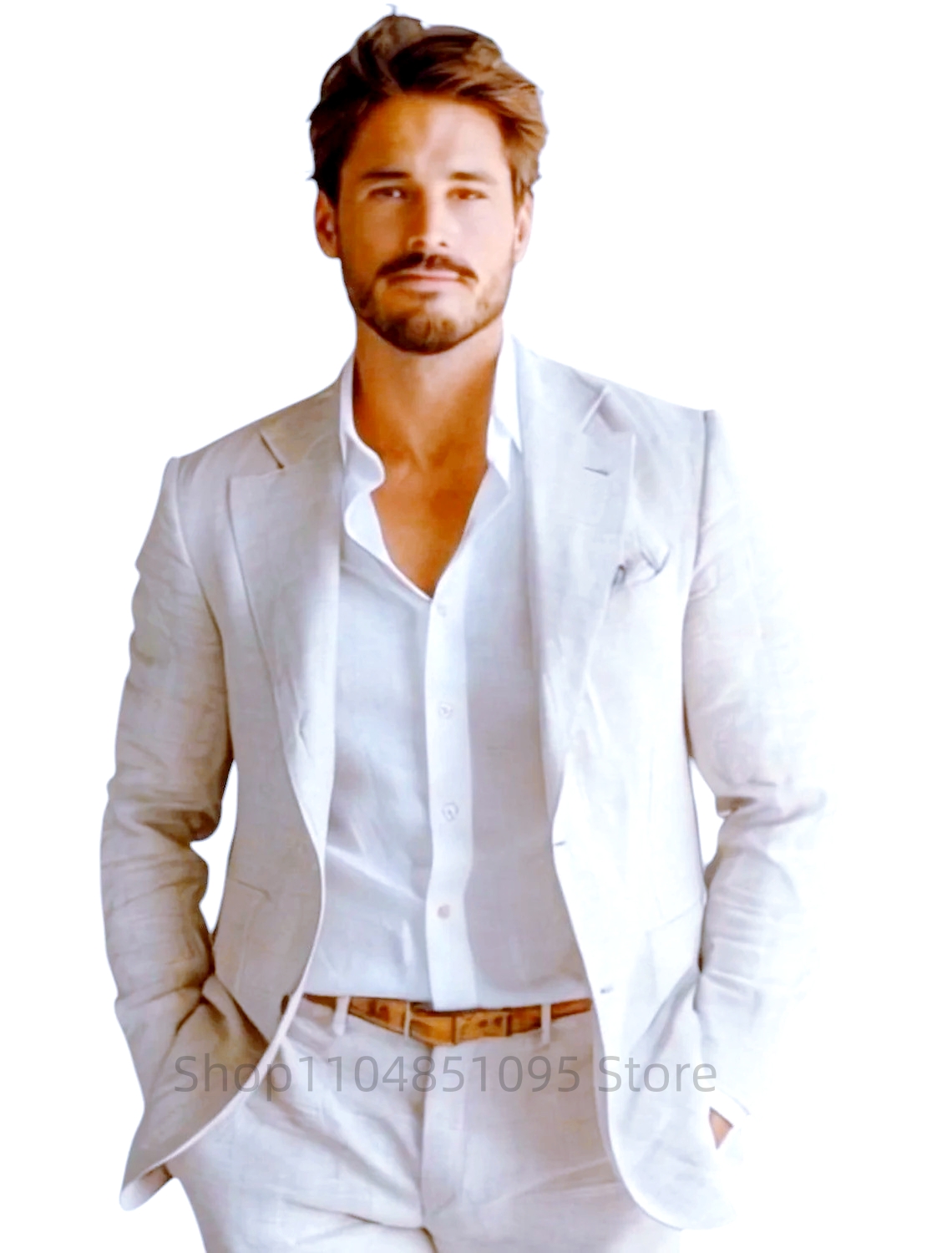 เสื้อเบลเซอร์ผ้าลินินสีน้ำเงิน - Formal Men Party Wear Jacket บทวิจารณ์และราคา