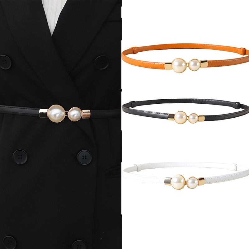 เข็มขัดไข่มุกวินเทจสุดหรู สายค - Formal Belt Leather Thin บทวิจารณ์และราคา