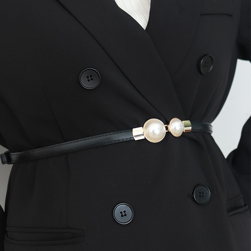 เข็มขัดไข่มุกวินเทจสุดหรู สายค - Formal Belt Leather Thin บทวิจารณ์และราคา