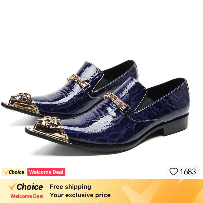 รองเท้าหนังผู้ชายทรงหัวเหล็ก ล - Men'S Formal Party Wear Shoes บทวิจารณ์และราคา